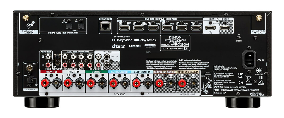 Denon AVR-X2800H specifications