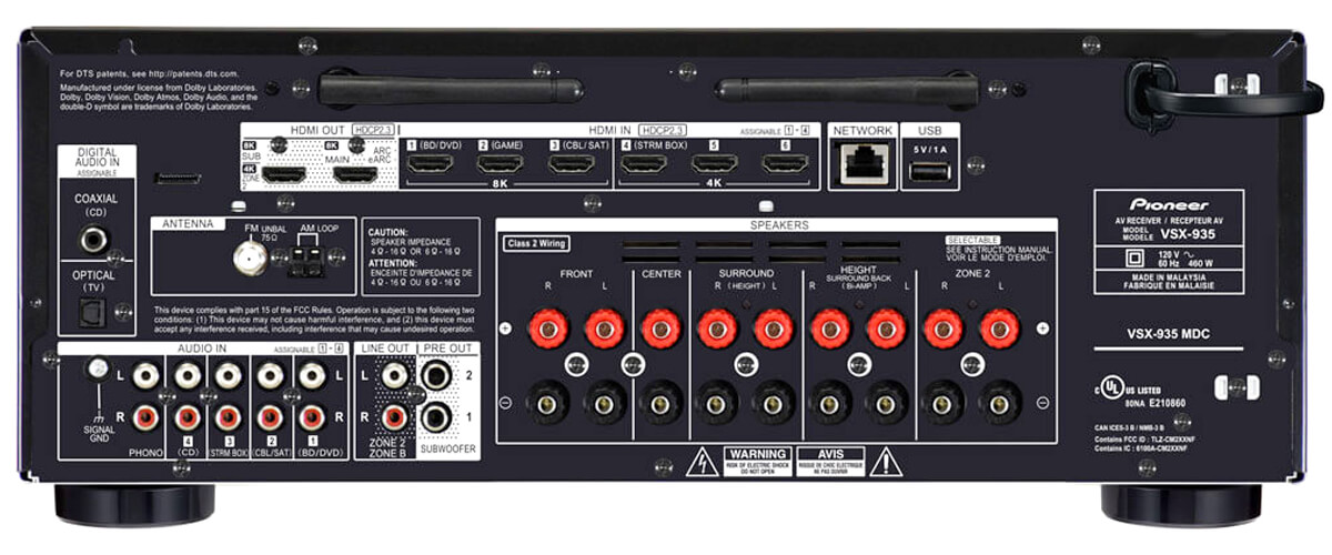 Pioneer VSX-935 specs