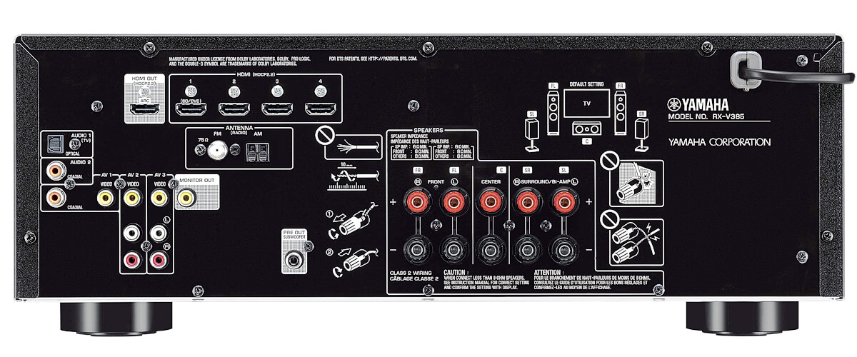 Yamaha RX-V385 specifications