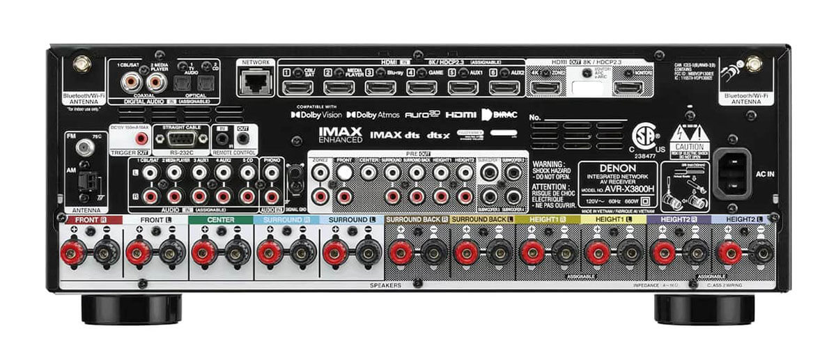 Denon AVR-X3800H specifications